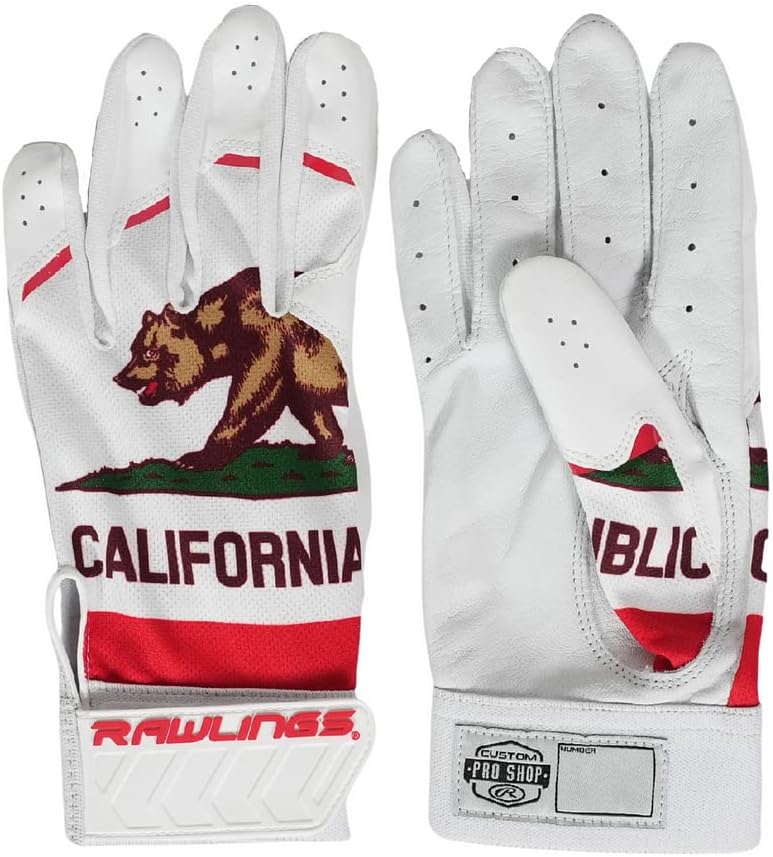 Rawlings 5150 Flag Country Batting Gloves Limited Edition, California, Youth Small
