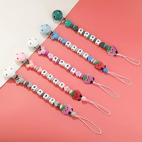 Miniatura 4 de 10 cuentas de silicona de fresa para hacer llaveros, pulseras, collares, cuentas de fresa, cuentas de frutas de silicona sueltas