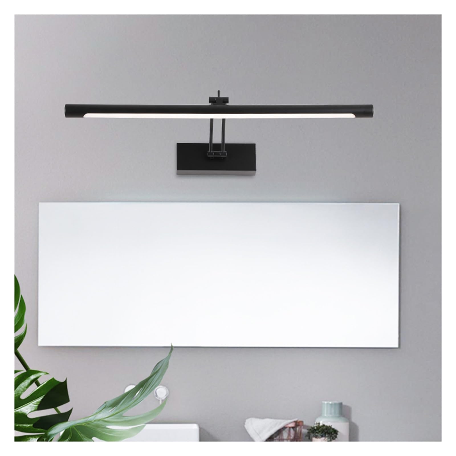 LED Wasserdichte Spiegelleuchte Winkelverstellbare Wandleuchte Home Hotel Edelstahl Badezimmerbeleuchtung Vielseitige Beleuchtung(9W 40CM,SILVER_NATURE)