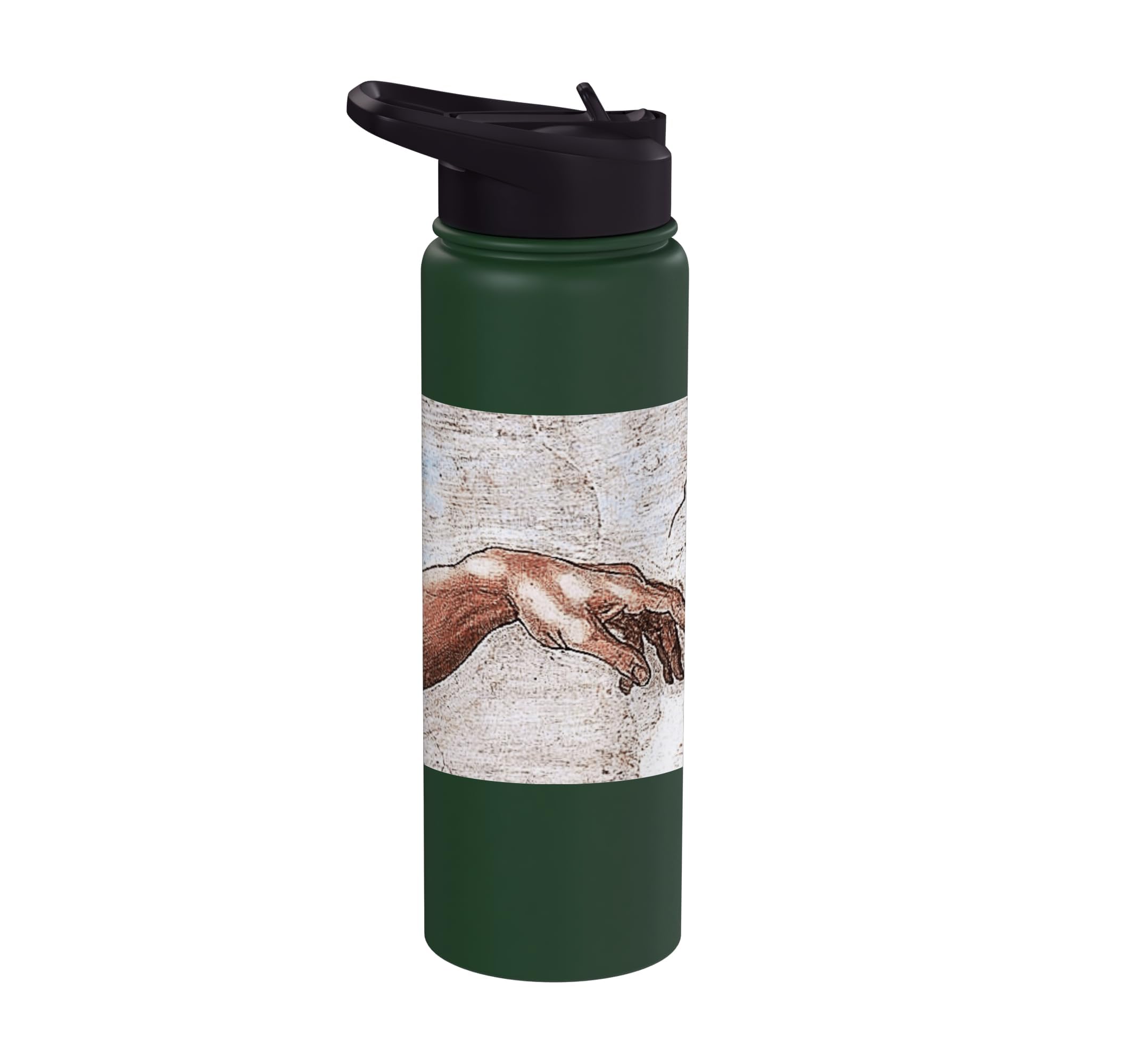 The Creation of Adam by Michelangelo (1512) Stainless Steel Insulated Water Bottle