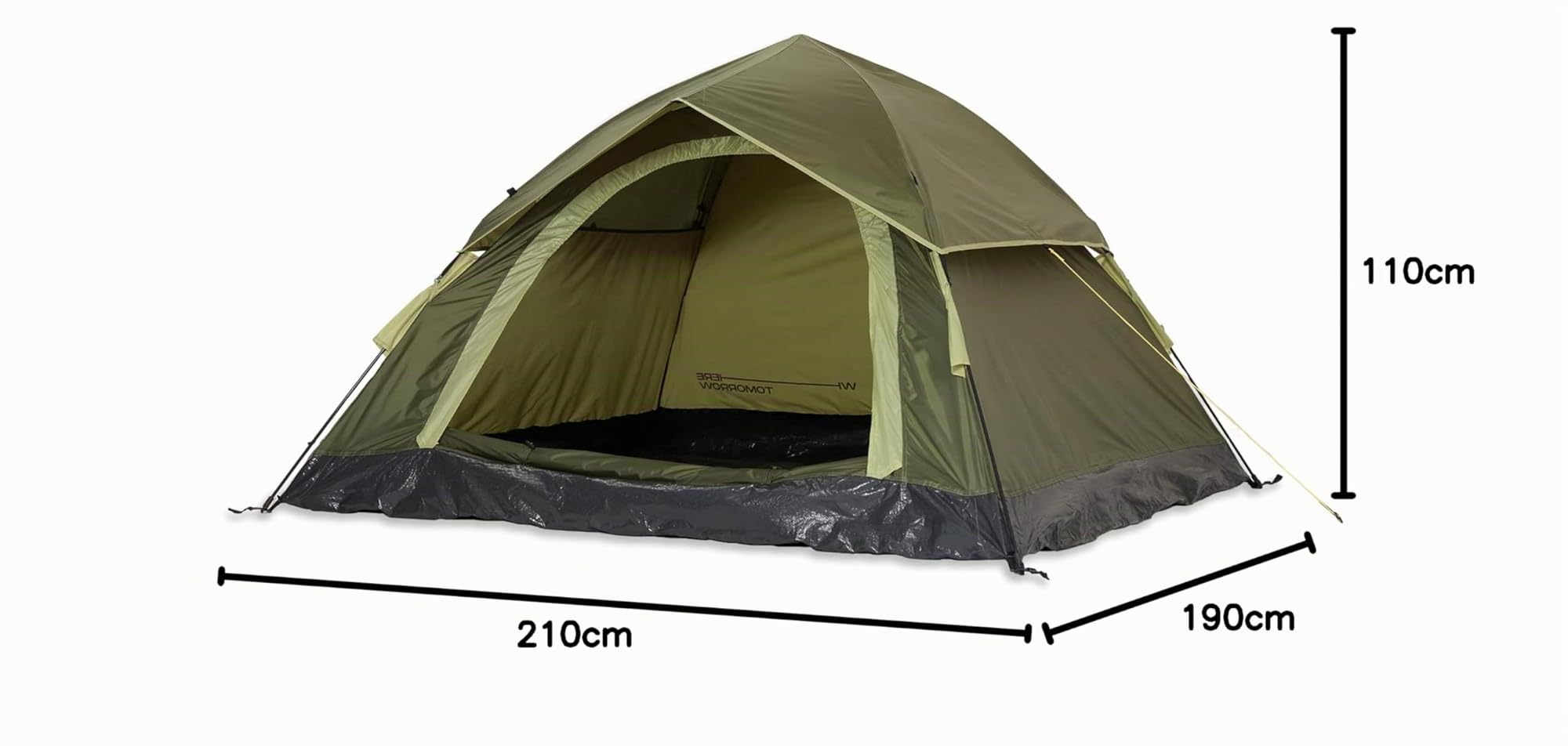 Lumaland Camping Zelt | Leichtes Pop Up Wurfzelt | 2-4 Personen Kuppelzelt | Trekking & Festival Igluzelt | Sekundenzelt Wasserdicht 210x190x110cm | Ideal auch als Strand Wind- & Sonnenschutz