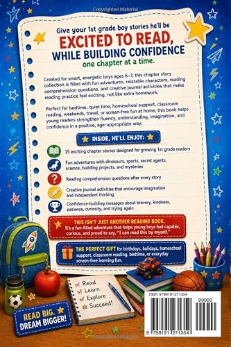 1st Grade Chapter Stories for Brilliant Boys: A First Grade Early Reader Chapter Book with Exciting Adventures, Comprehension Questions & Fun Facts For Confidence & Reading Skills (Ages 6–7) - Image 2