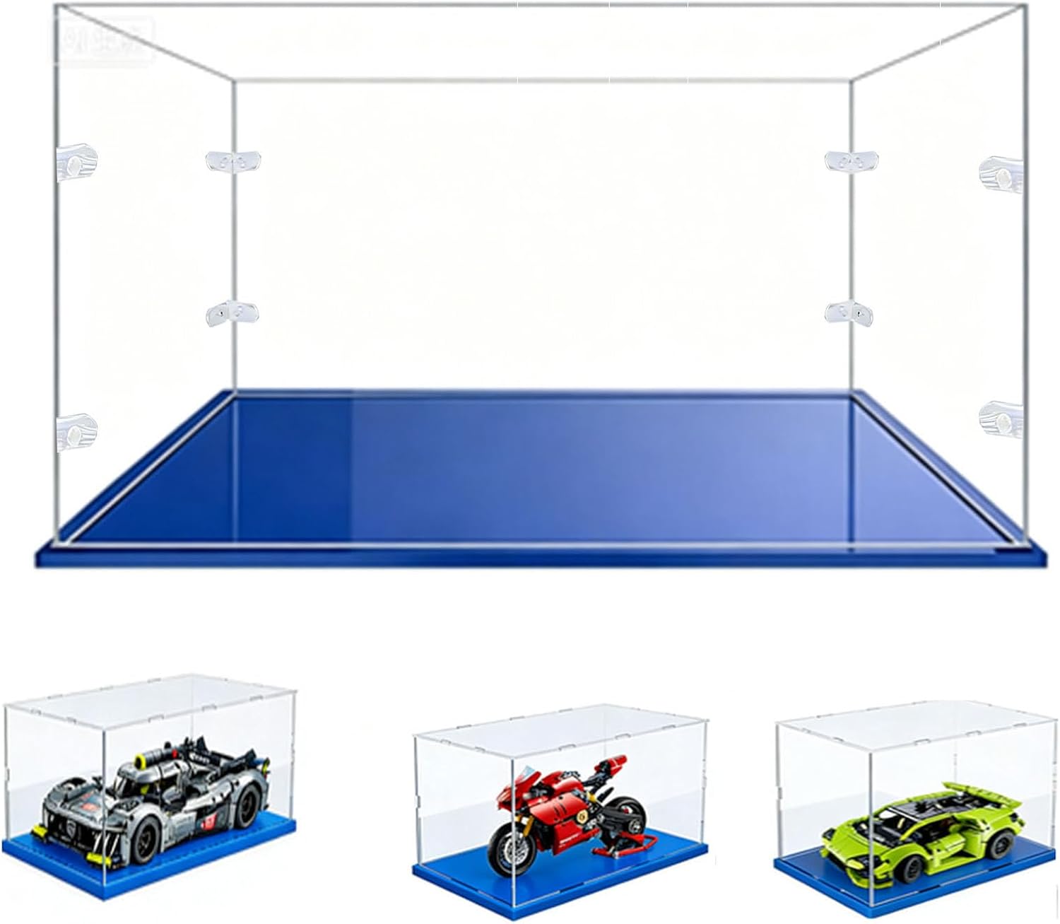 3MM Thick Clear Acrylic Display Case-Assemble Countertop Box, Thicken Base, DustProof, for Collectibles, Lego (Black, 65x35x15cm/26x14x6in) image 5