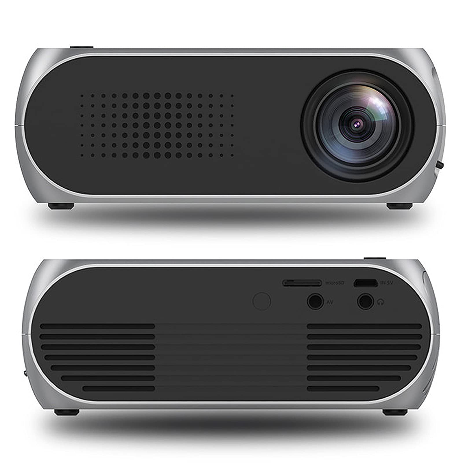 Mini Proiettore Portatile DLP HD 1080P con Batteria Ricaricabile USB LCD Versione Batteria YG320 e Proiettore Cinematografico 100-240 V(EU)