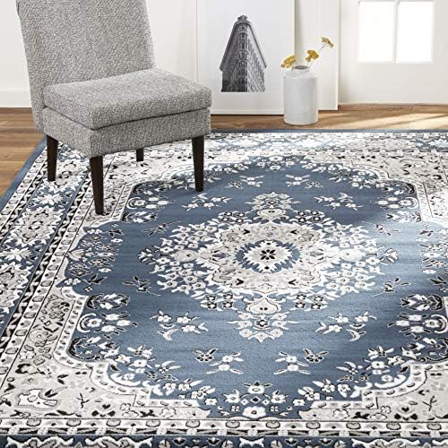 Home Dynamix Premium Asiana Traditional Area Rug, Oriental Midnight Blue 21"x35"