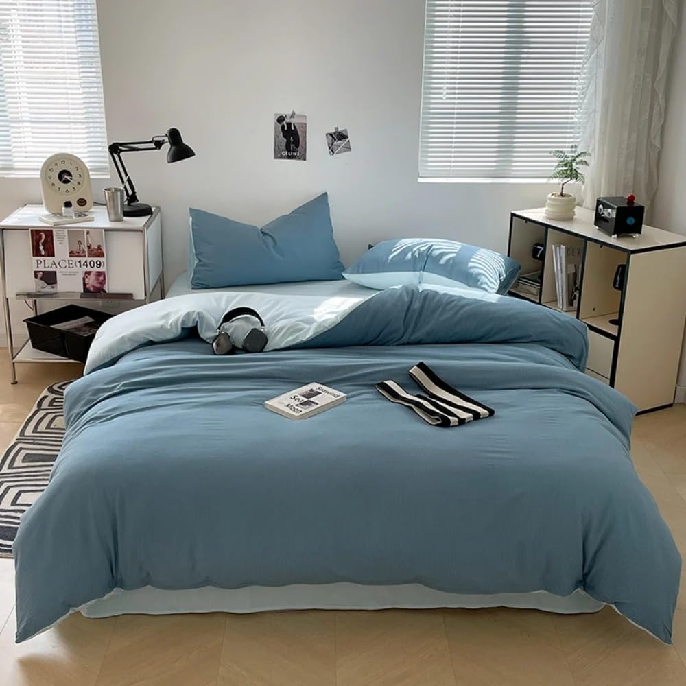 Tissu confortable en coton seersucker pour literie 4 pièces 150x200cm