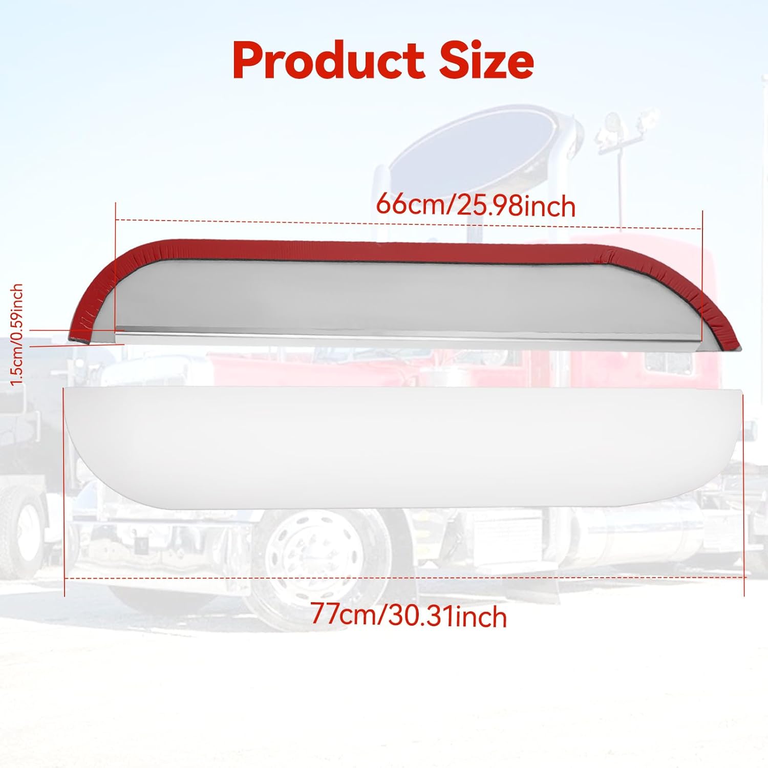 JERBOR 2pcs 5" Chopped Window Trim Stainless Steel Fit for Peterbilt 379 386 389 2005+ Semi Trucks,Driver and Passenger Side, Stainless Steel Window Sun Visor