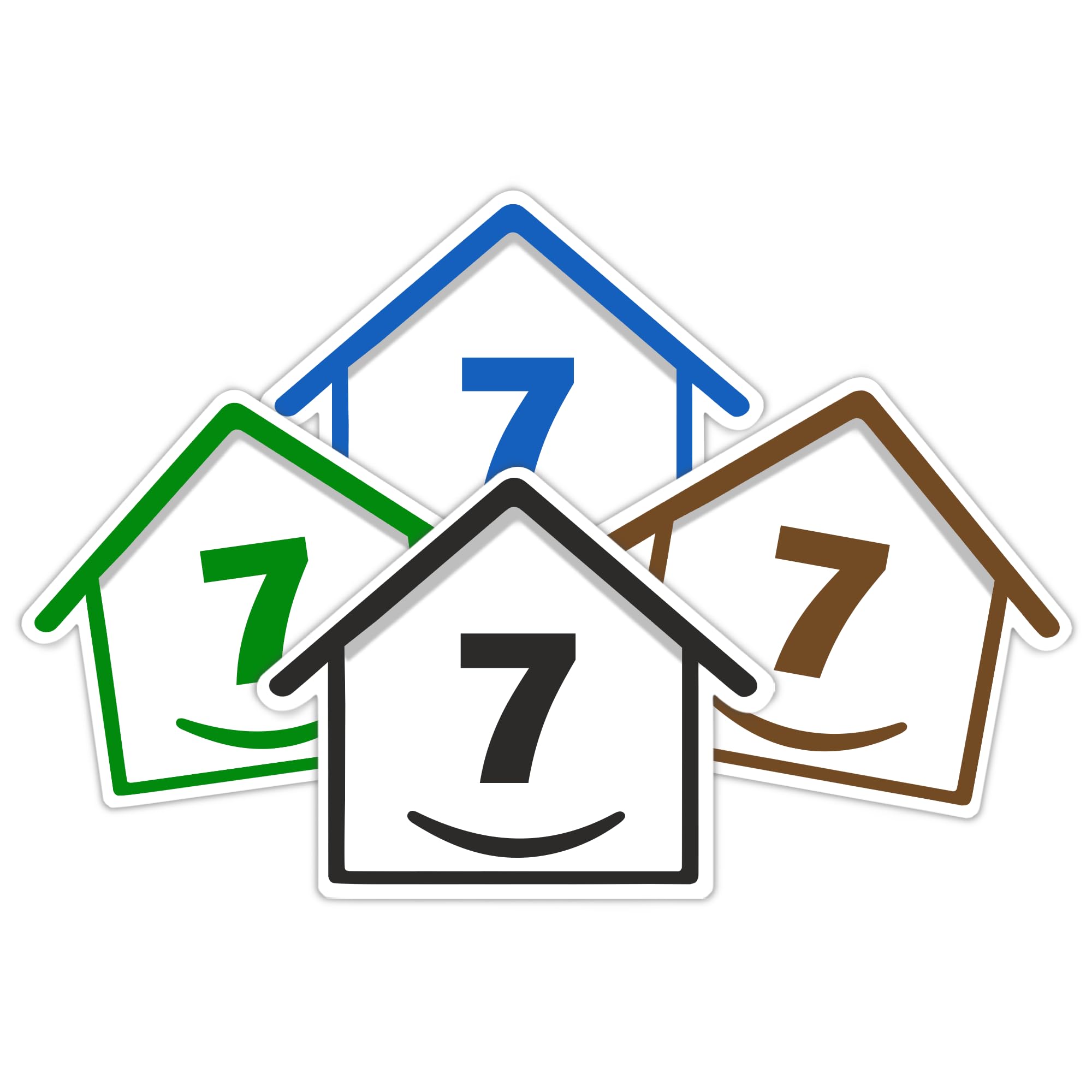 4 x Bin Numbers for Wheelie Bins, 1-99, 15cm ‘Happy House’ Colour Design Dustbin Stickers, Easy Application Stick On Number Stickers - Weatherproof Self Adhesive Vinyl – Blue, Black, Green, Brown (25) — view 52