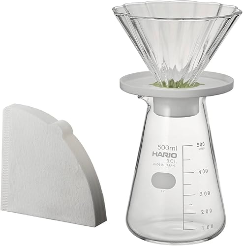 HARIO CDB-3012-W - Juego de servidor de ramo de té con gotero, 1-4 tazas, color blanco