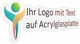 Indigos UG - Schilder selbst gestalten - Acrylschild mit passendem Konturschnitt zu Ihrem Logo, Schriftzug, personalisiert, UV-beständig, wetterfest, für Wand, Tür und Büro, individuelles Firmenschild