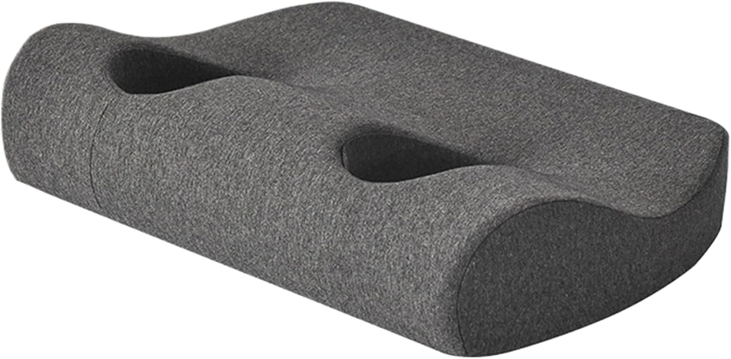 Piercing Pillow with 2 Ear Hole Memory Foam Ergonomic Side Sleeper Pillow Breathable Washable Pressure Relief Ear