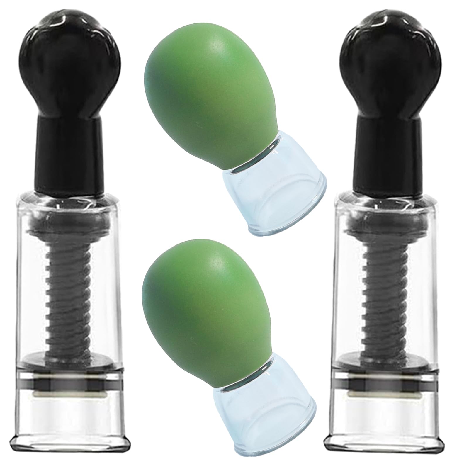 Jesakmie 2 Pair Green Nipple Corector for Flat and Inverted Nipples, Inverted Nipple Puller Vacuum Suction Cupping Device Nipple Sucker, Breastfeeding or Women