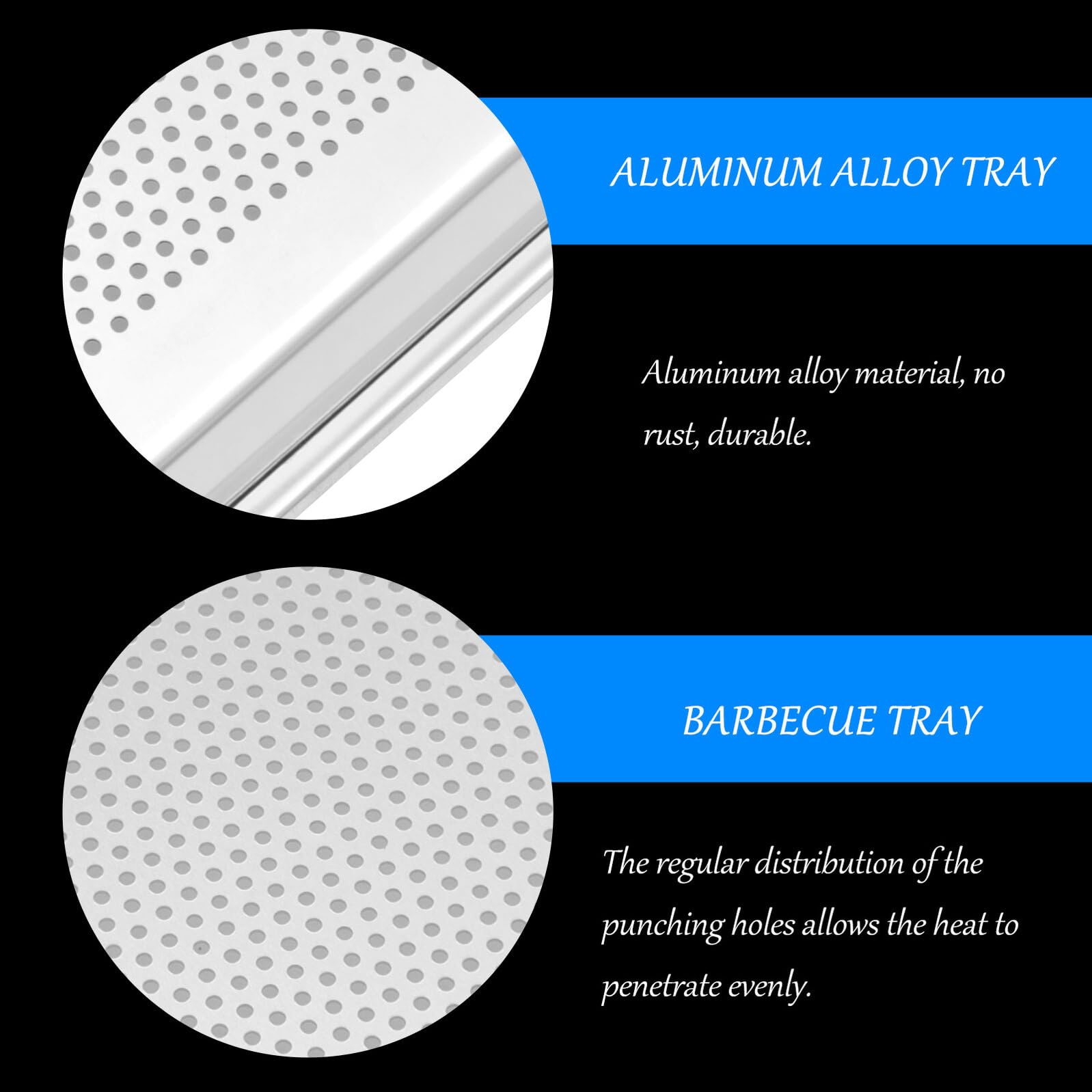 Gadpiparty Plaque de Cuisson Perforée Rectangulaire 38x26 Cm en Alliage D'aluminium Anti-rouille, Cuisson Homogène Ventilée, Plat à Four Pratique Cuisine et Barbecue