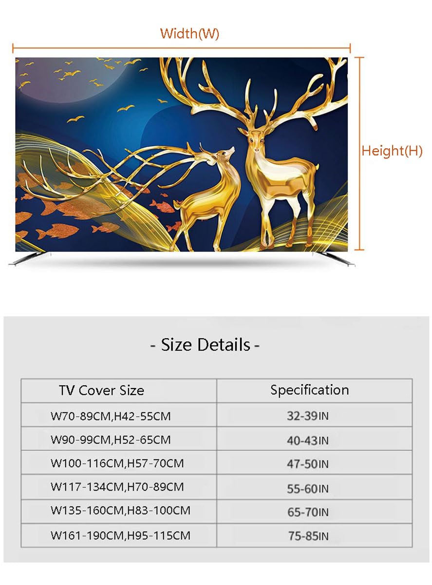 Couverture de Protection d'Écran pour TV LED LCD Moniteur 55-60 Pouces Tissu Élastique Mural Imperméable