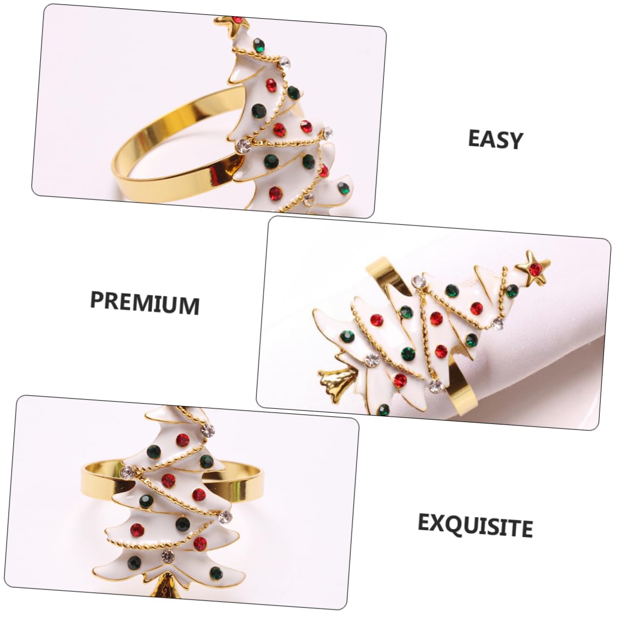 Alipis 20 Pièces Ronds de Serviette de Noël Decoration Table Noel Decoration Noel Table fermoirs pour Serviettes Accessoires de Table de Noël décoration Boucle de Serviette décor de Noël