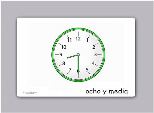 B00A5NCE56_image_3 Tarjetas de vocabulario - La hora - Telling Time and Clock Reading Flashcards en español - Tarjetas de vocabulario para el aprendizaje de idiomas