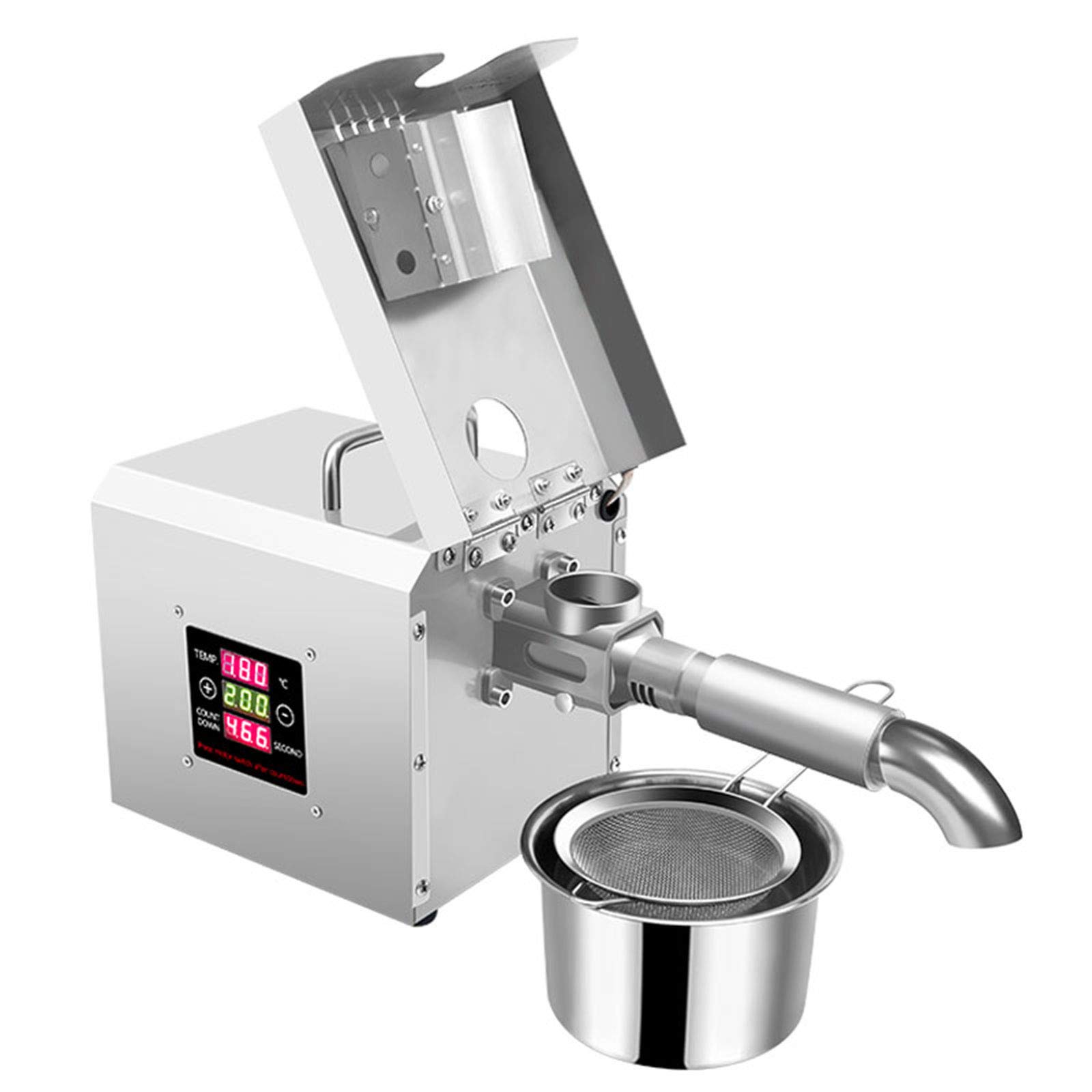 Estrattore di olio di colza automatico in acciaio inox per arachidi, soia, colza, noci, sesamo, mandorle, temperatura regolabile, 1500 W