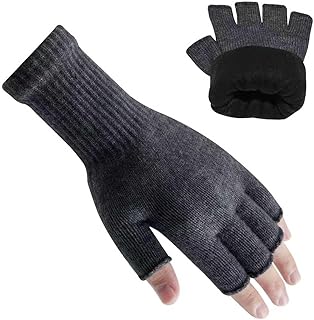 Rahhint Alpaka Wolle Fingerlose Winterhandschuhe Doppellagig - Elastische, Atmungsaktive & Wärmendehandschuhe zum Tippen, Arbeiten, Fahren - Thermo Handschuhe für Büro, Homeoffice und Freizeit