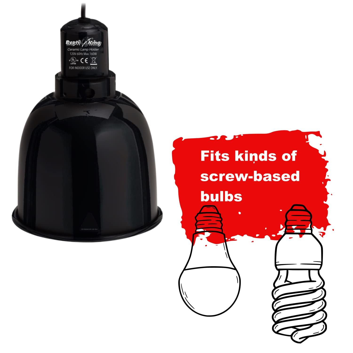 Reptile Light Fixture, 2-Pack 5.5'' Deep Dome for Reptile Light/Heat Lamp/UVB Light, Dual Heat Lamp Holder Fixtures - image 6