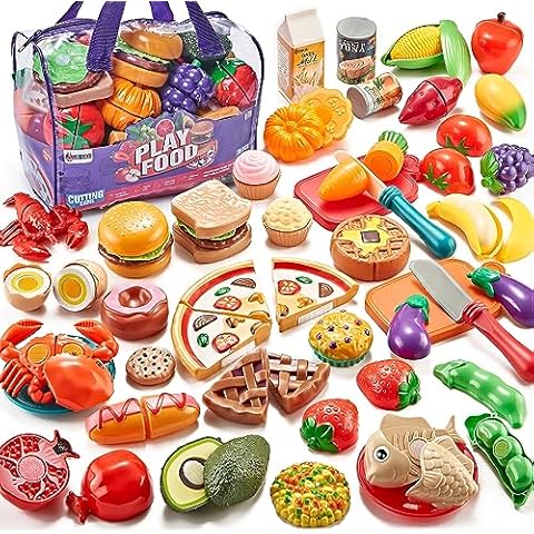 Laugigle 78Pc Pretend Play Food Set Cover