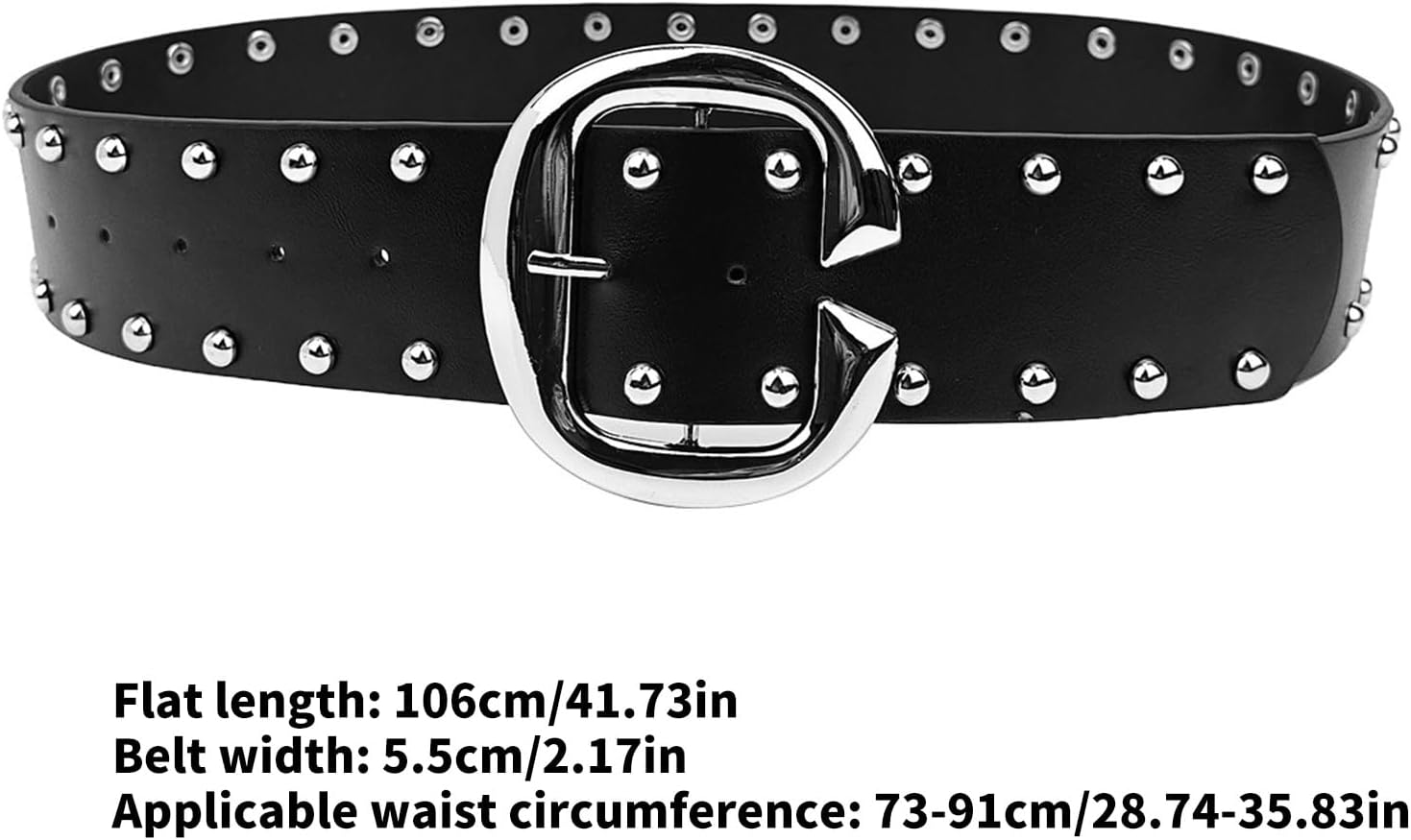 Grommet Waist Belt Punk Eyelet Charm Wide Chain Trendy Grunge Buckle Modern Waistband Waist Chain Studded Belt