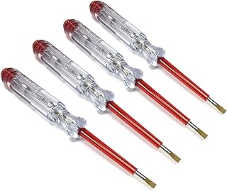BULUSHI Insulated Screwdriver Set Professional Screwdriver, Slotted Screwdriver Voltage Tester 100~500V AC Pen Electroprobe 4PCS