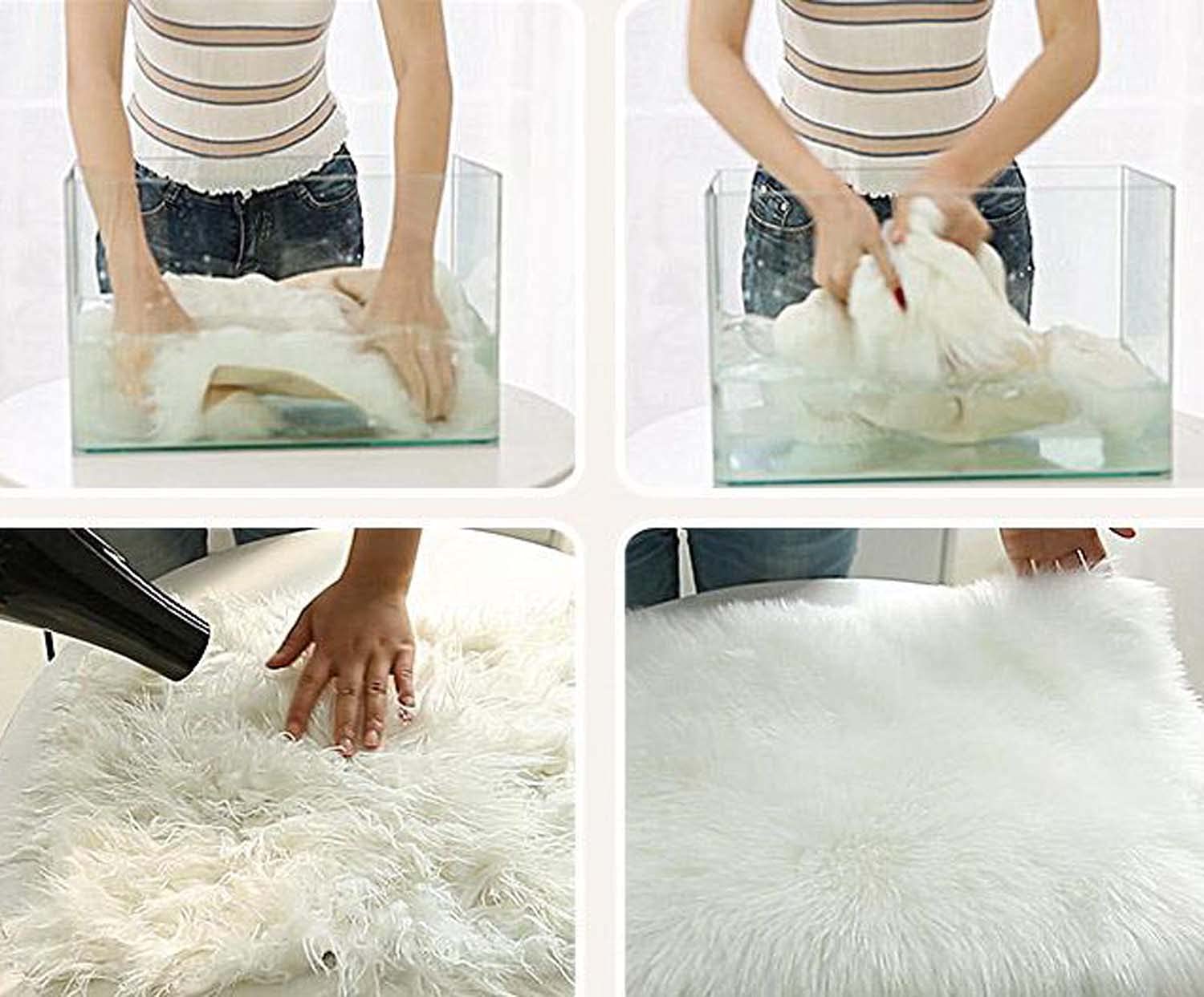 Dhao Tapis Rond Doux Faux en Peau de Mouton Imitation Toison Moquette Fluffy Soft Longhair Décoratif pour Le Salon Chambre à Coucher Canapé (Gris,120cm)