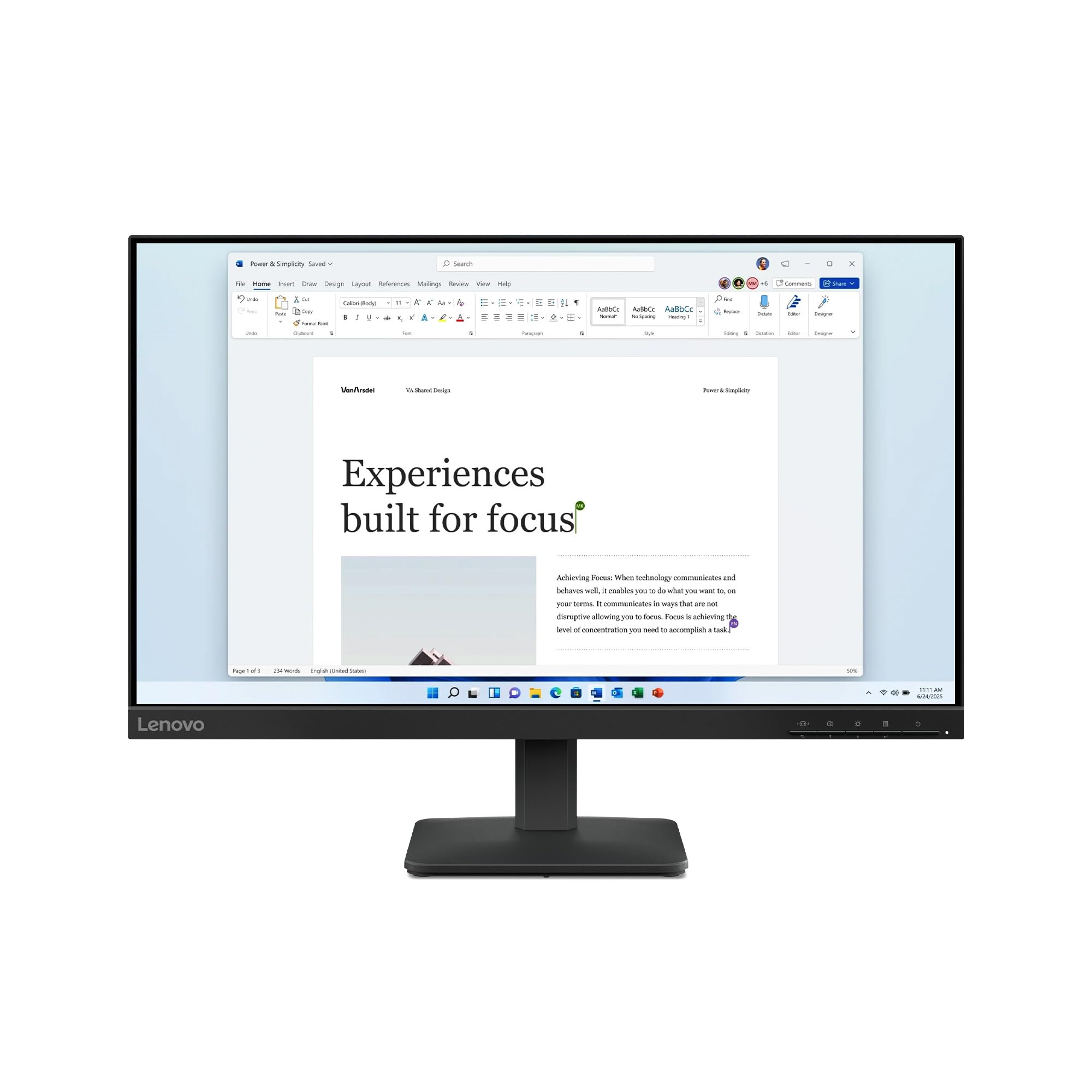 LenovoL24-4e Monitor, 23.8" Flat IPS FullHD Display, 100Hz Refresh, 4ms Response, HDMI 1.4, VGA, Tilt Stand, Raven Black