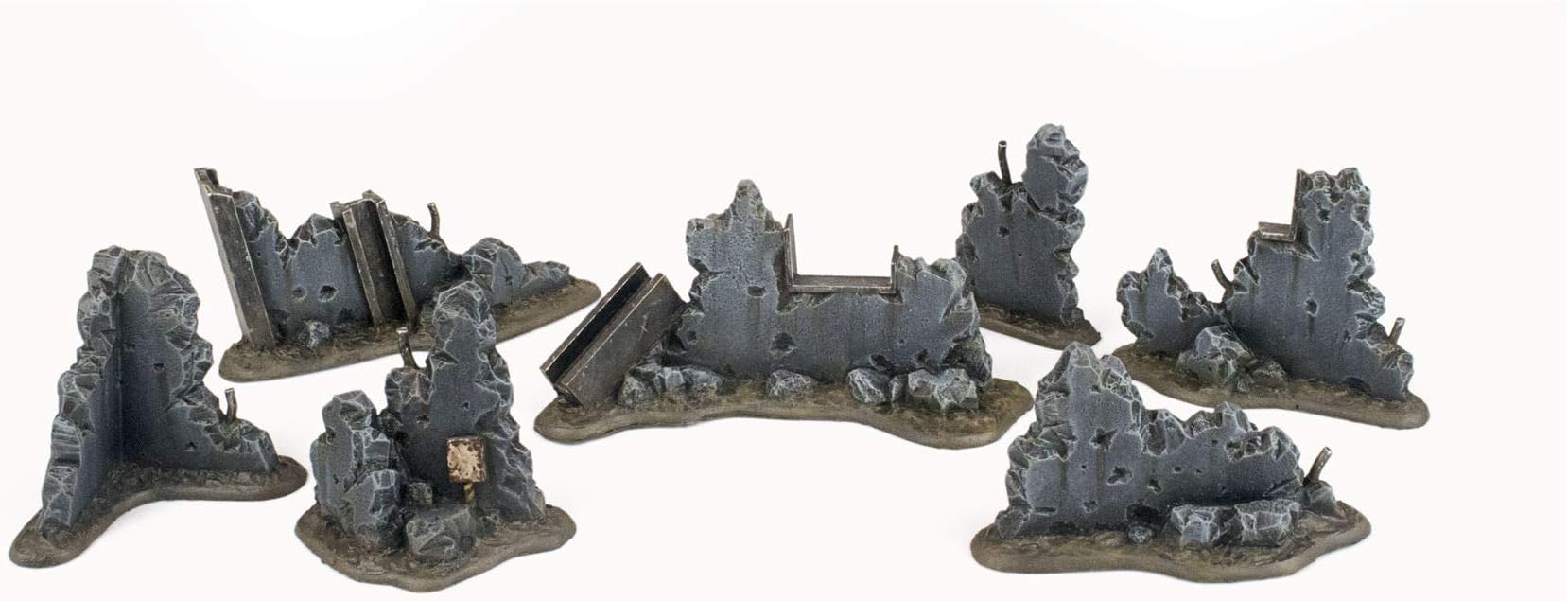 War Torn City Rubble Kit 1-28mm Heroic Scale Wargaming Terrain Model Diorama Scenery Wargame 40K Necromunda Tabletop Battle Destroyed City