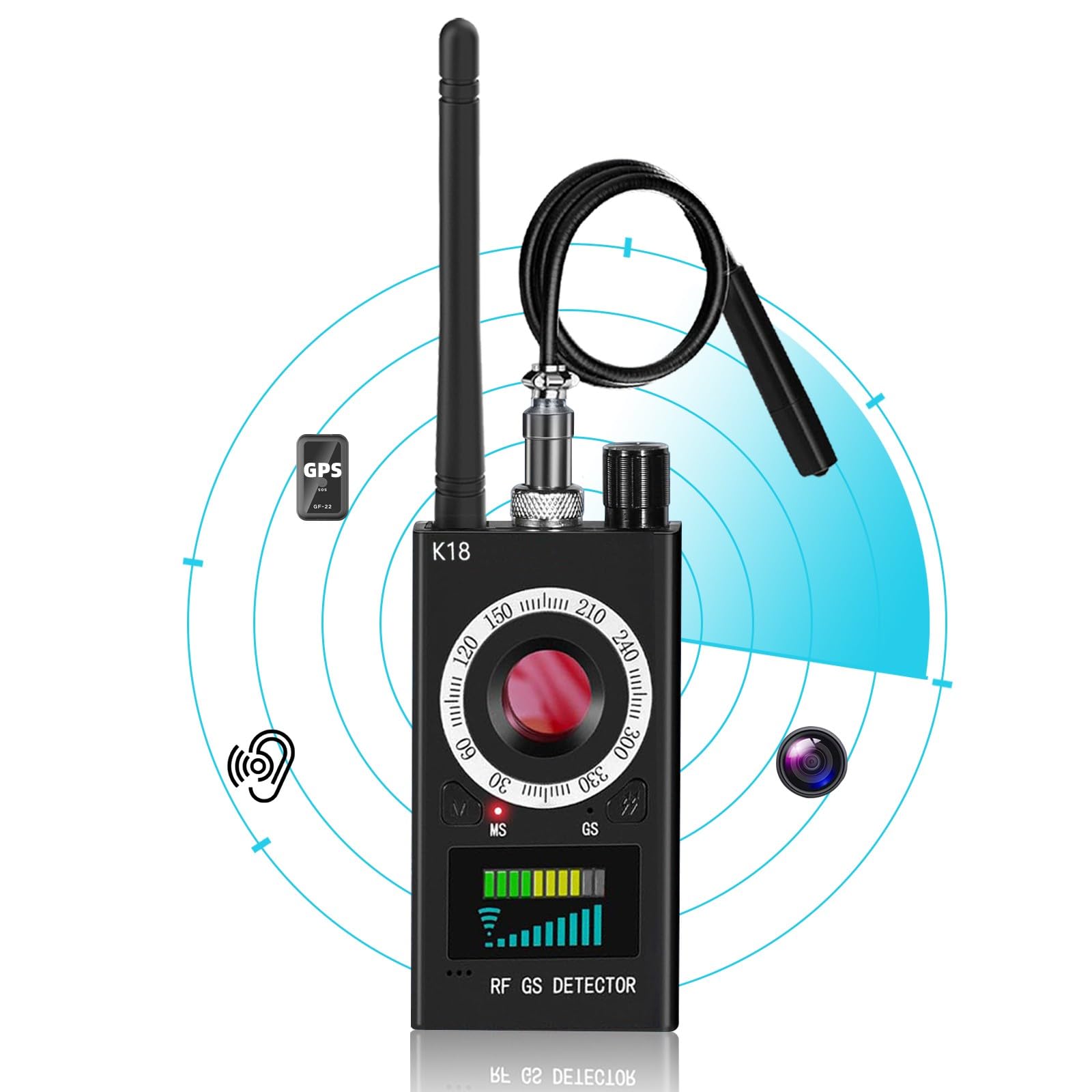 Hidden Camera Detectors Bug Detector,Car GPS Tracker Detector RF Detector Scanner Device for Tracker Listening Device Camera Finder 3 Professional Modes Protect Your Privacy-image-41