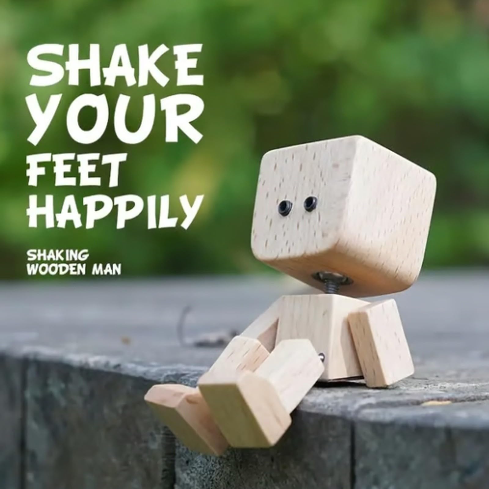 Wackelfüße Holzfigur Mit 12 Magnetischen Gesichtern - Handgefertigte Dekoration