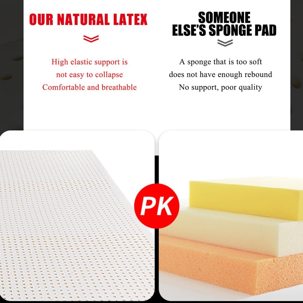 Thick 5cm,80 * 185cm,LDLCYCN Natural Latex Mattress Topper Breathable Massage Table Mattress Pad with Dustproof Cover Thicken 5Cm(2In) Spa Bed Pad Help Relief Shoulder & Back Pain for Beauty Bed