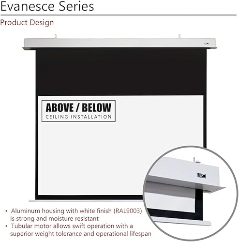 Miniatura 5 de Elite Screens Evanesce B - Pantalla de proyección para empotrar en el techo con kit de instalación, lista para imágenes con definición 8k4k Ultra