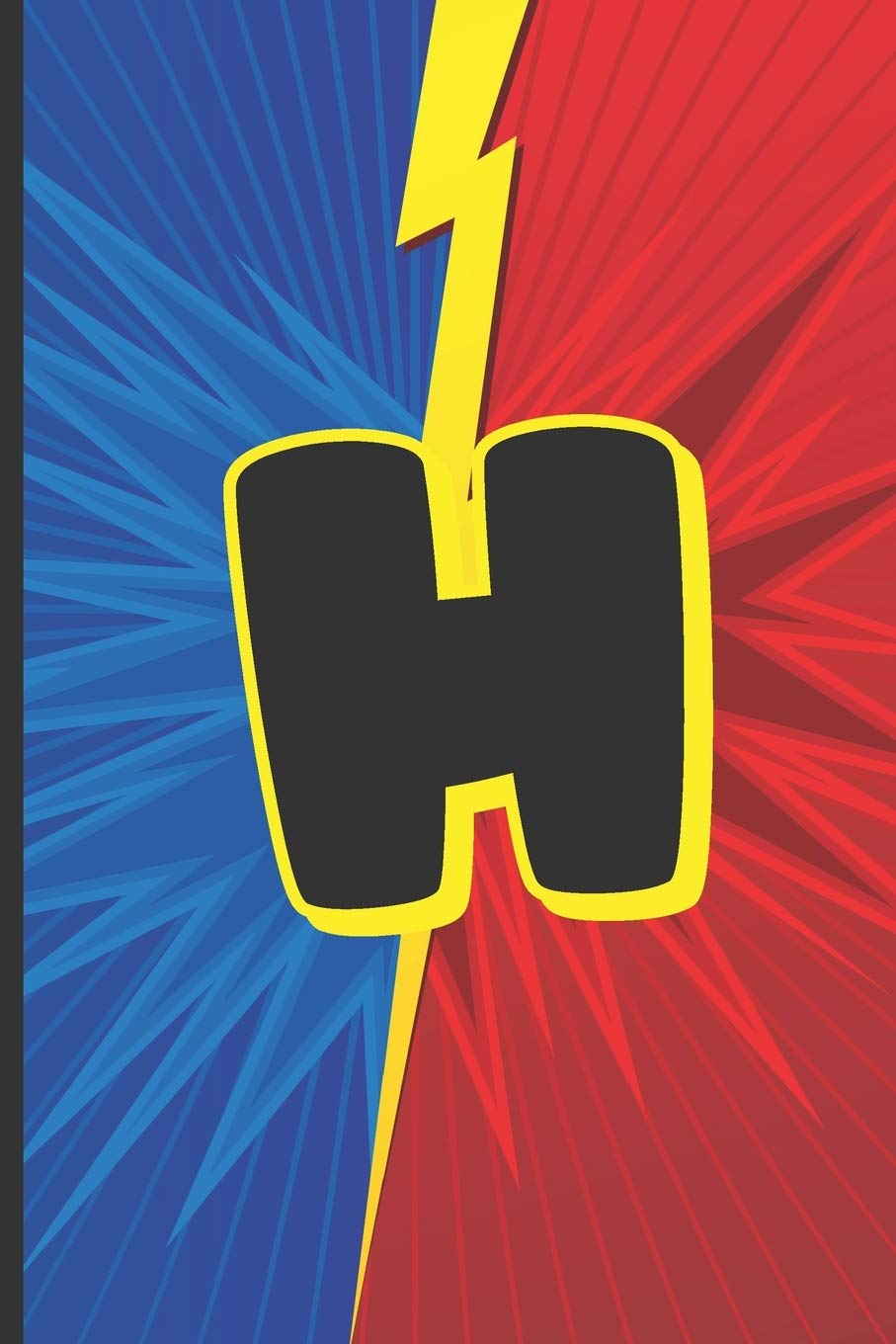 H: Superhero Monogram Initial Notebook for boys Letter H | 6" x 9" - 120 pages, Wide Ruled| Superhero, Comic, Gaming, Battle Scene