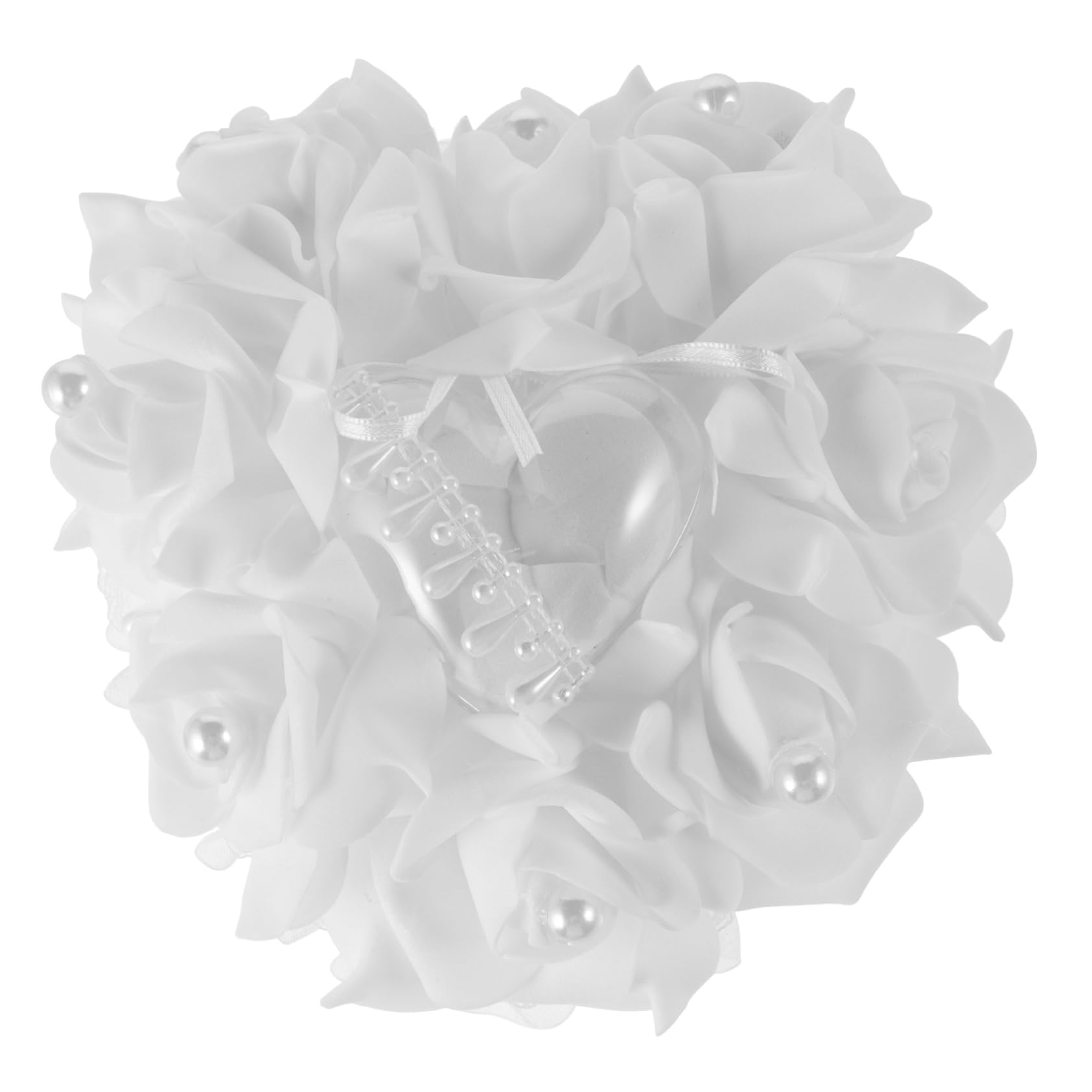 KOMBIUDA Wedding Pillow Cushion Heart-Shaped Musical Decor for Bearer Design for Ceremonies and Engagements Romantic Compact