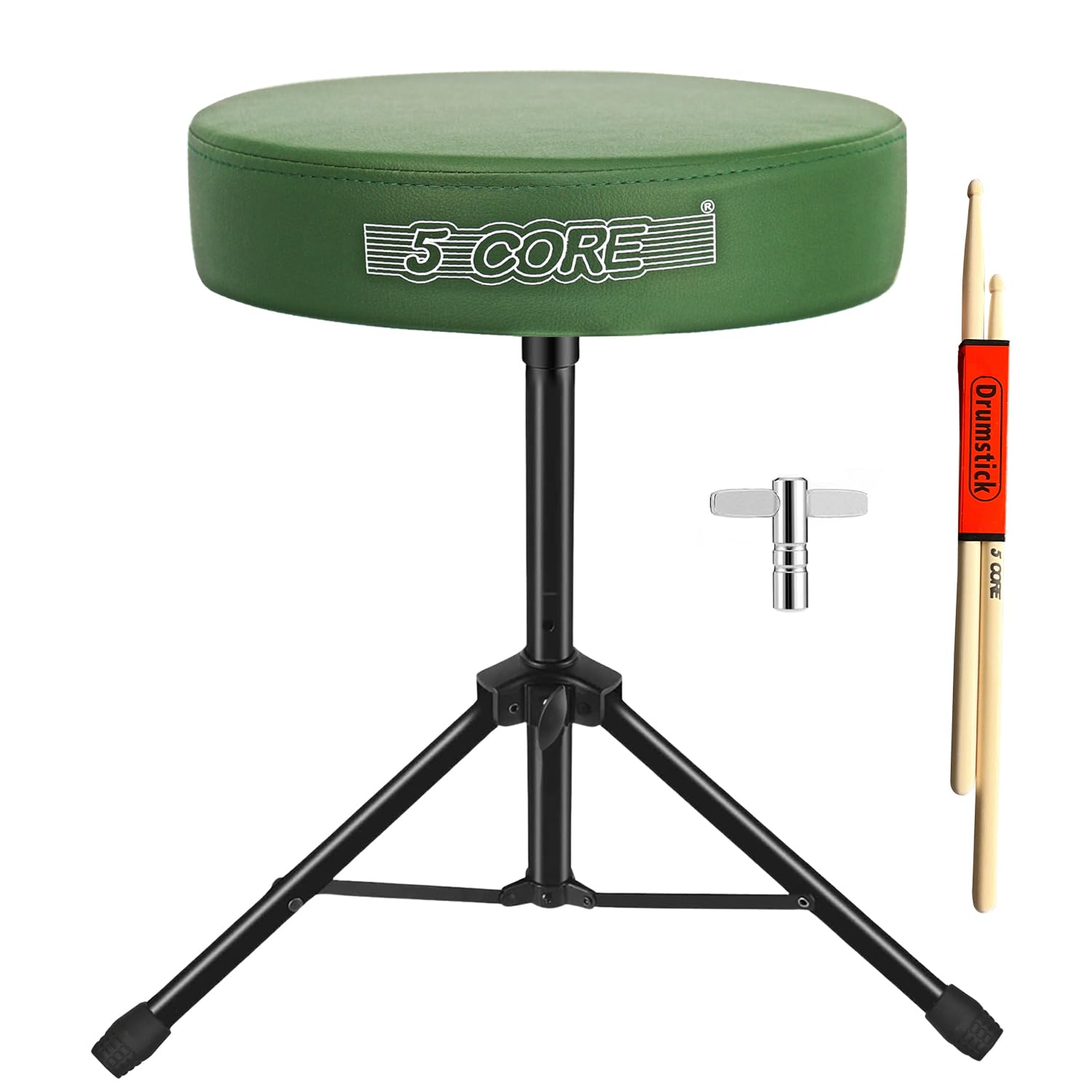 5 COREDrum Throne 3" Padded Guitar Stool Height Adjustable Music Chair Seat Universal for Adults & Kids with Anti Slip Rubber Feet DS 01 D-GR