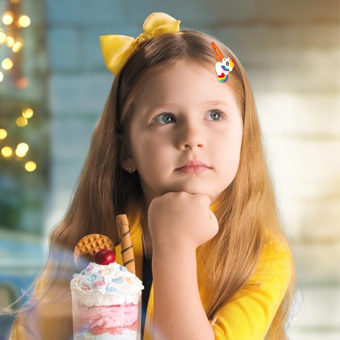 18-teiliges Set Einhorn-Haarspangen Für Mädchen – Bunte Regenbogen-Farben, Aus Acryl & Edelstahl, Für Lange & Lockige Haare