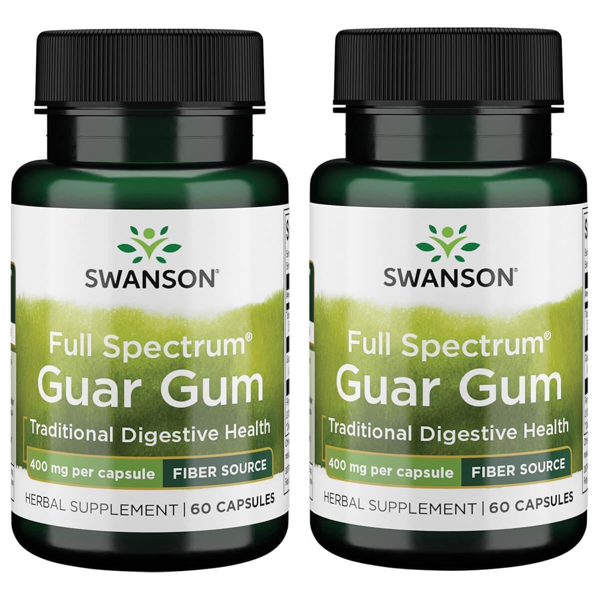 Swanson Full Spectrum Guar Gum, 400 mg, 60 Capsules, 2 Pack 60 Count (Pack of 2)
