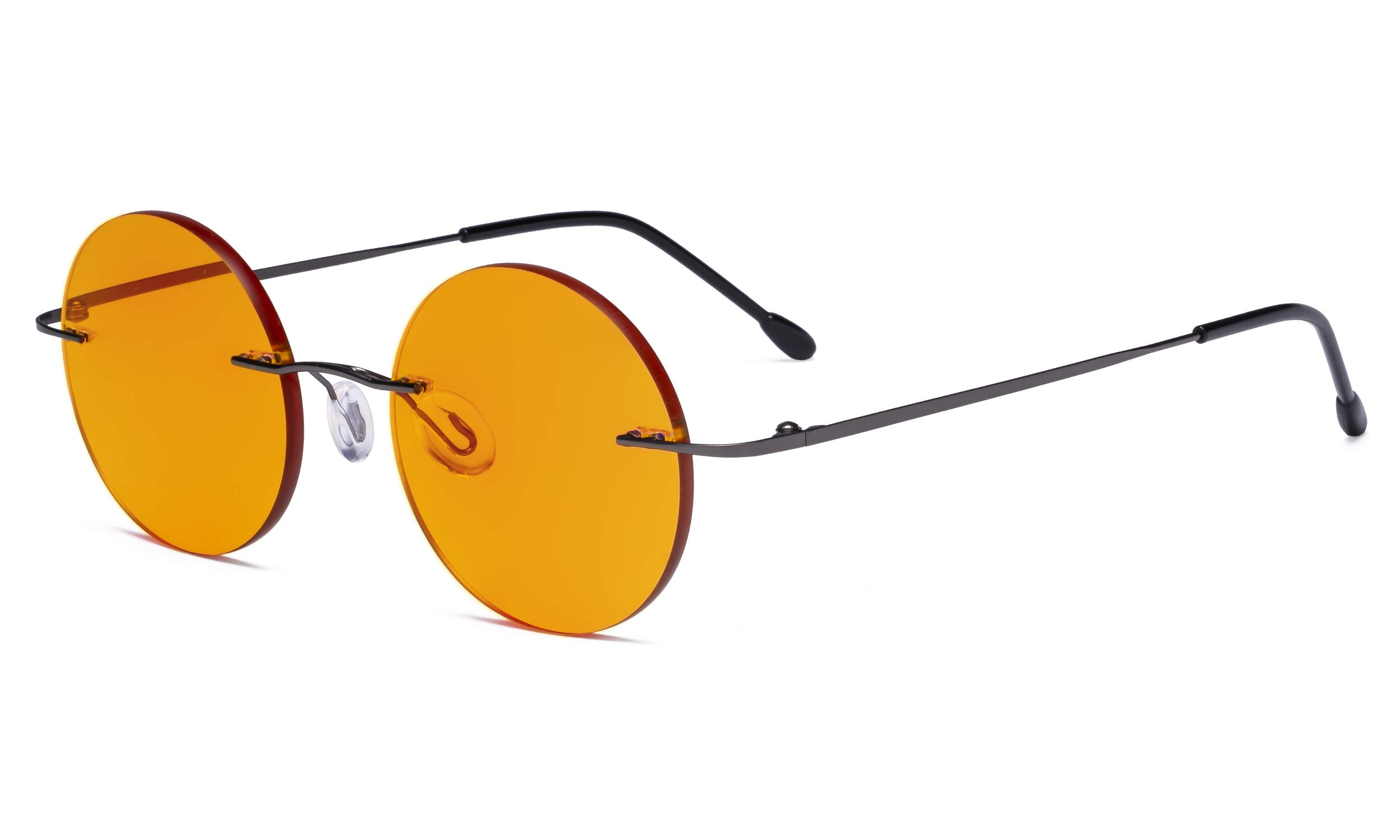 Eyekepper Titanium Rimless Orange Tinted Lenses Computer Reading Glasses Readers Men Women