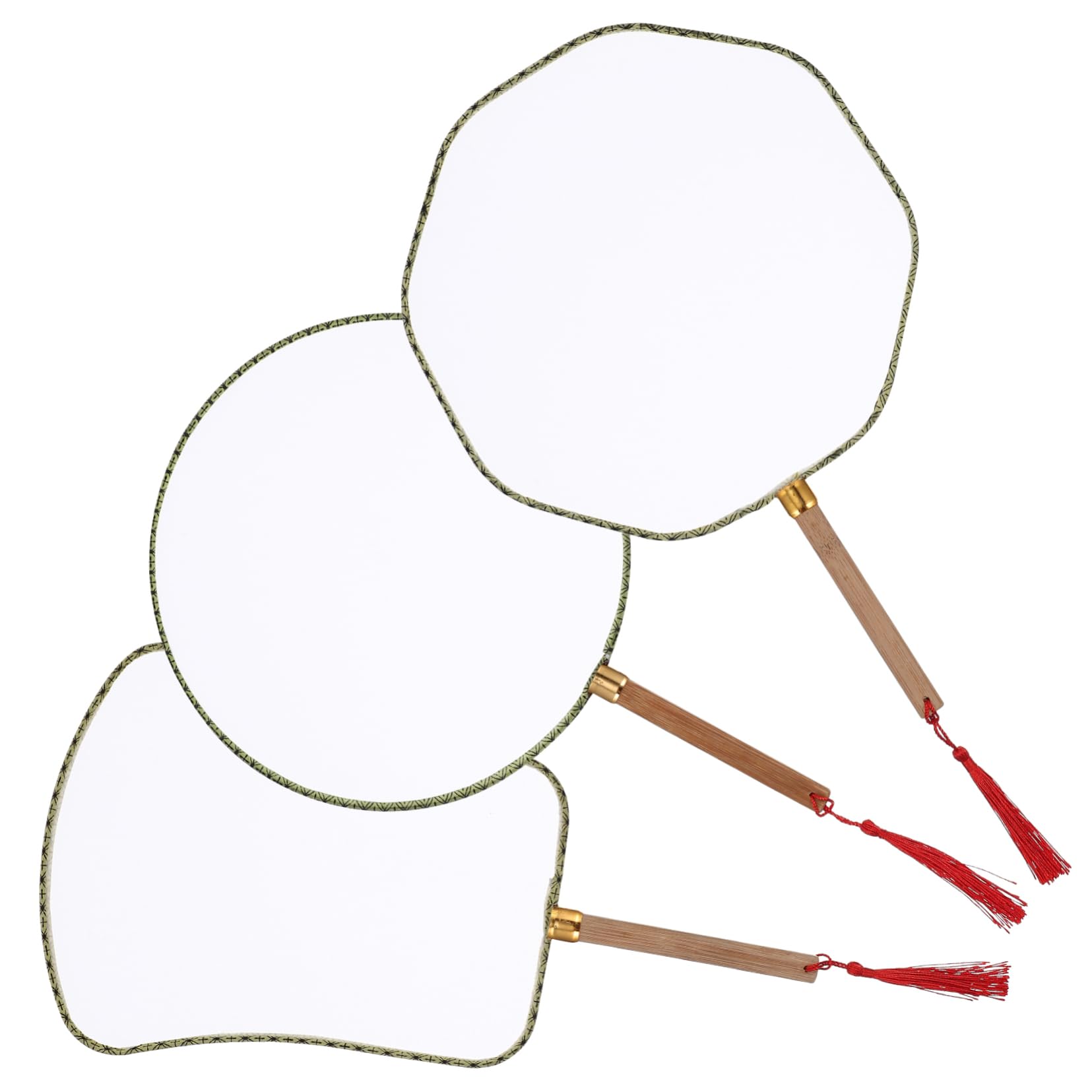 Levemolo DIY Drawing Fans for Boys and Girls 3pcs Blank Hand Fan Decorative Art Craft Versatile Portable