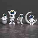 LUOZZY 4 Pcs Astronaut Figurines Cake Topper Miniature Astronaut Toys Space Cake Topper Spaceman Statues for Home Desktop Decor Space Theme Party Decorations gallery image