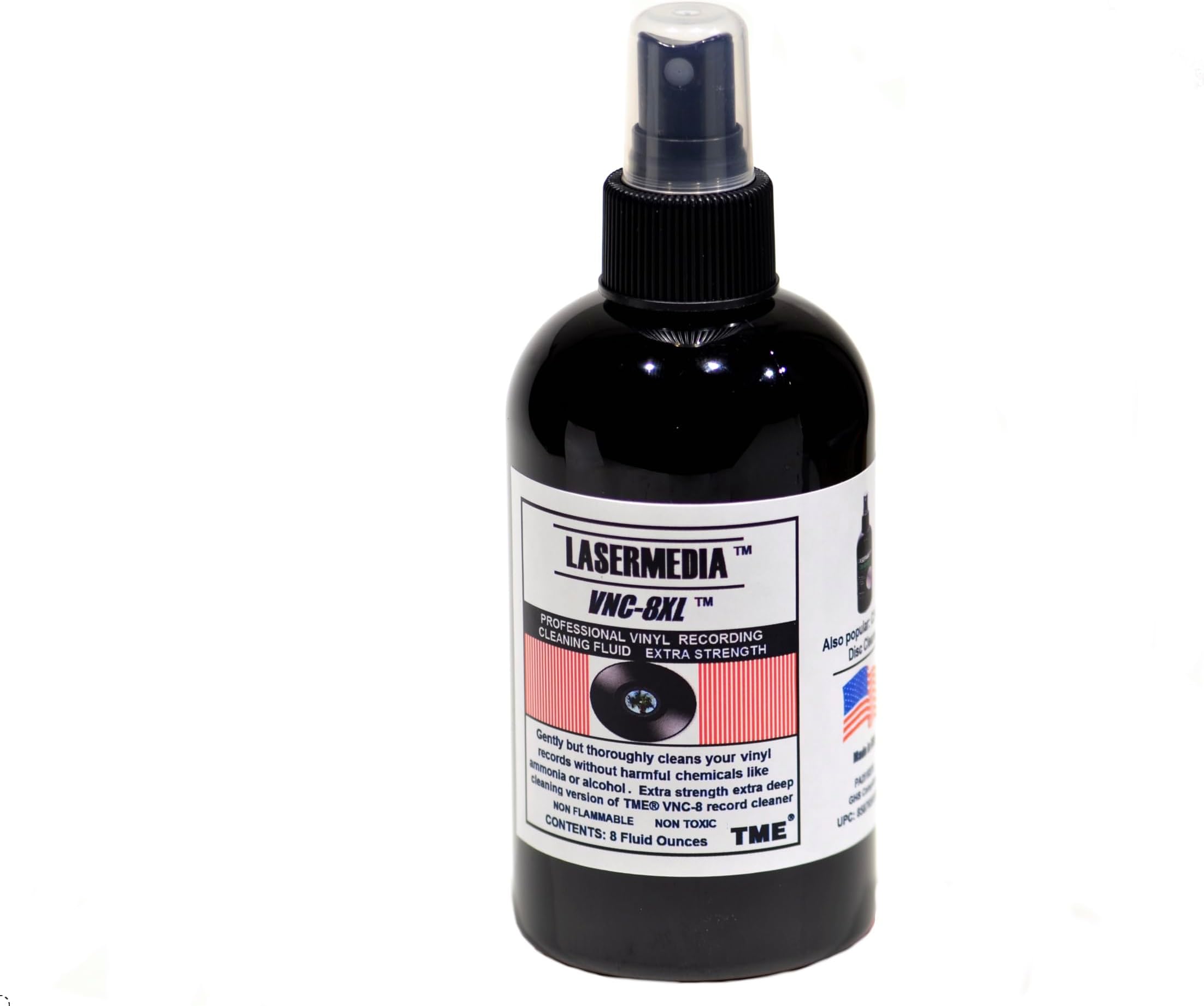 Vinyl Record Cleaner Professional Triple Strength Ultra Deep Cleaning Solution Fluid 8 Oz (237 ML) Spray Bottle Made in USA VNC-8XL