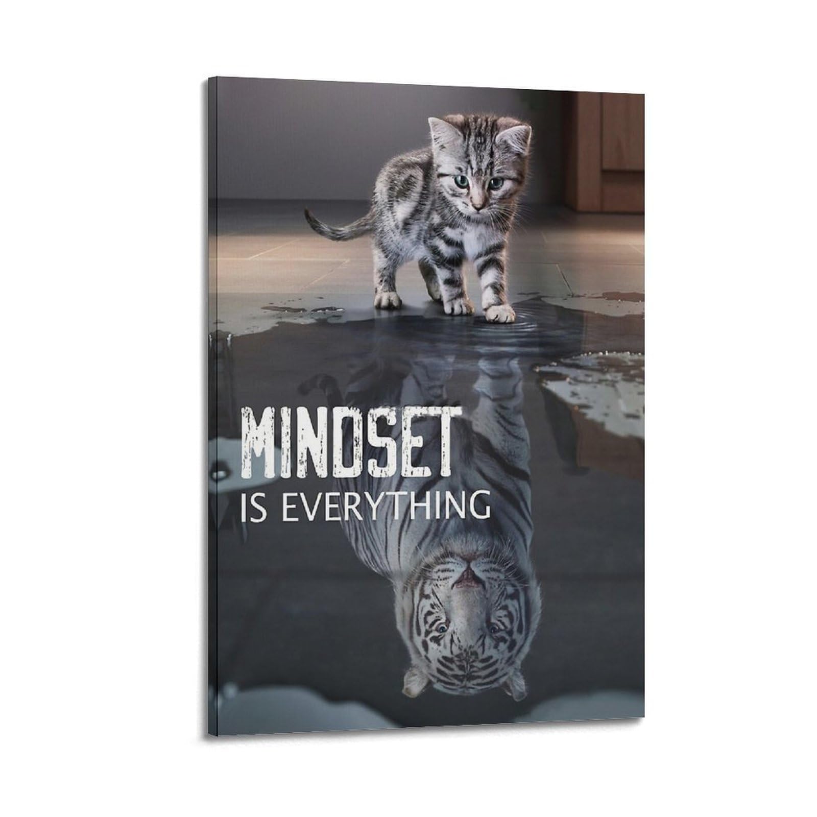 SUDANGDIANZI Motivational Poster Mindset Is Everything Quote Canvas Poster And Wall Art Modern Family Bedroom Gym Office Decor Gift 20x30inch(50x75cm) Frame-style-10