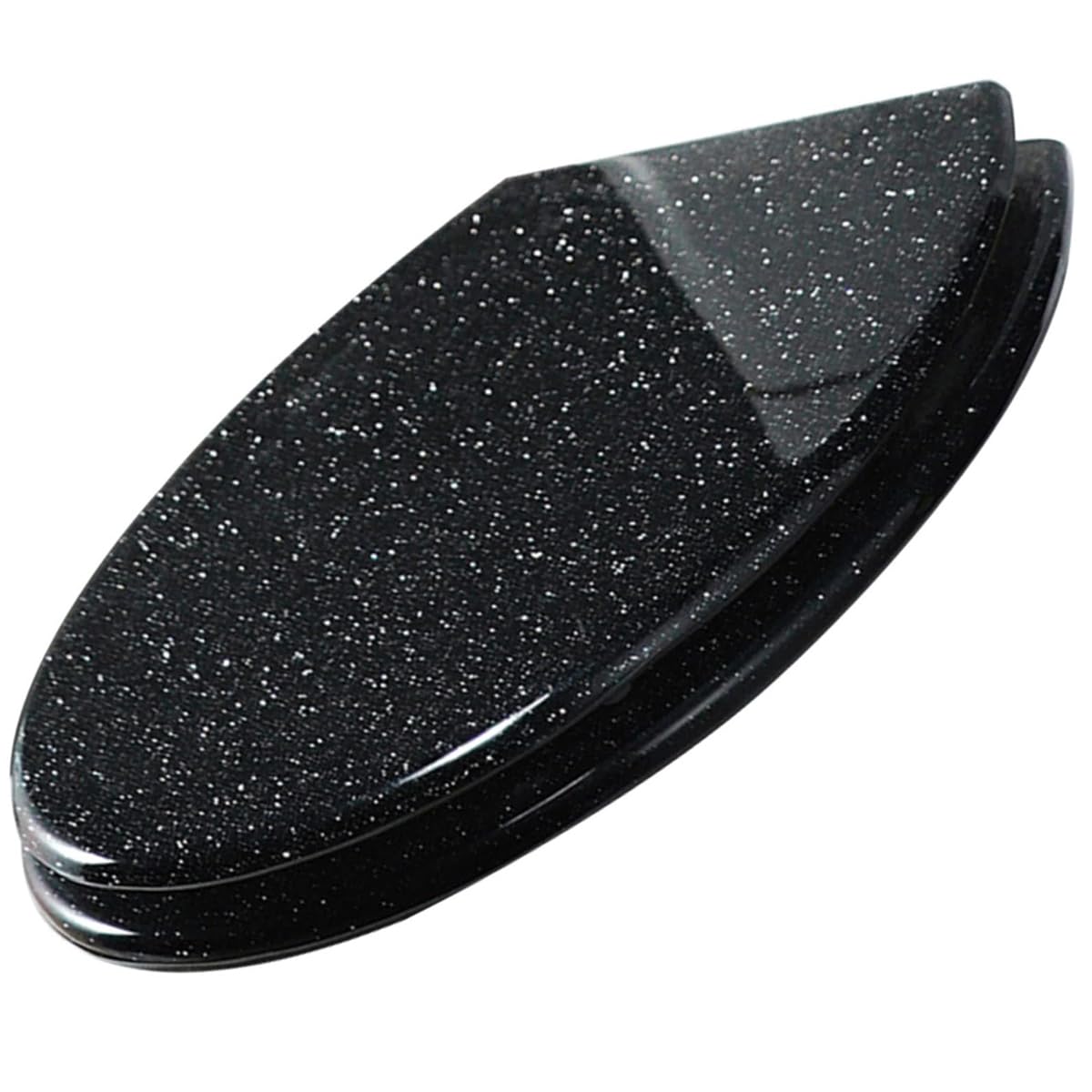 Elongated Sparkly Resin Toilet Seat, hingesQuick Release Lid Heavy Duty, Adjustable, Lightweight, Durable, Portable, User-Friendly, Compact, Black, Quiet, Slow
