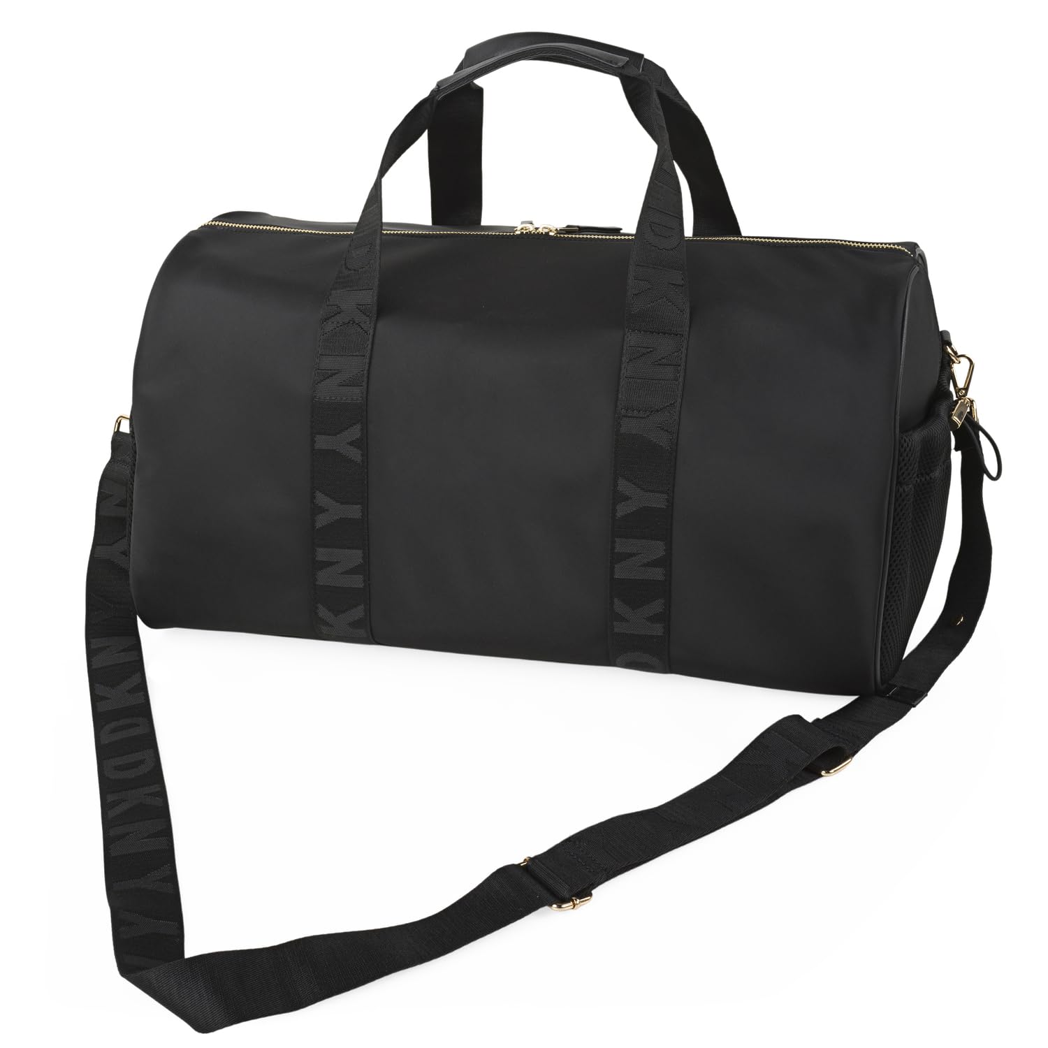DKNY - Bolsa De Viaje Cabina Mujer y Hombre Plegable Ligera Impermeable. Bolsa Fin De Semana Mujer Bolsa De Viaje Mano, Negro