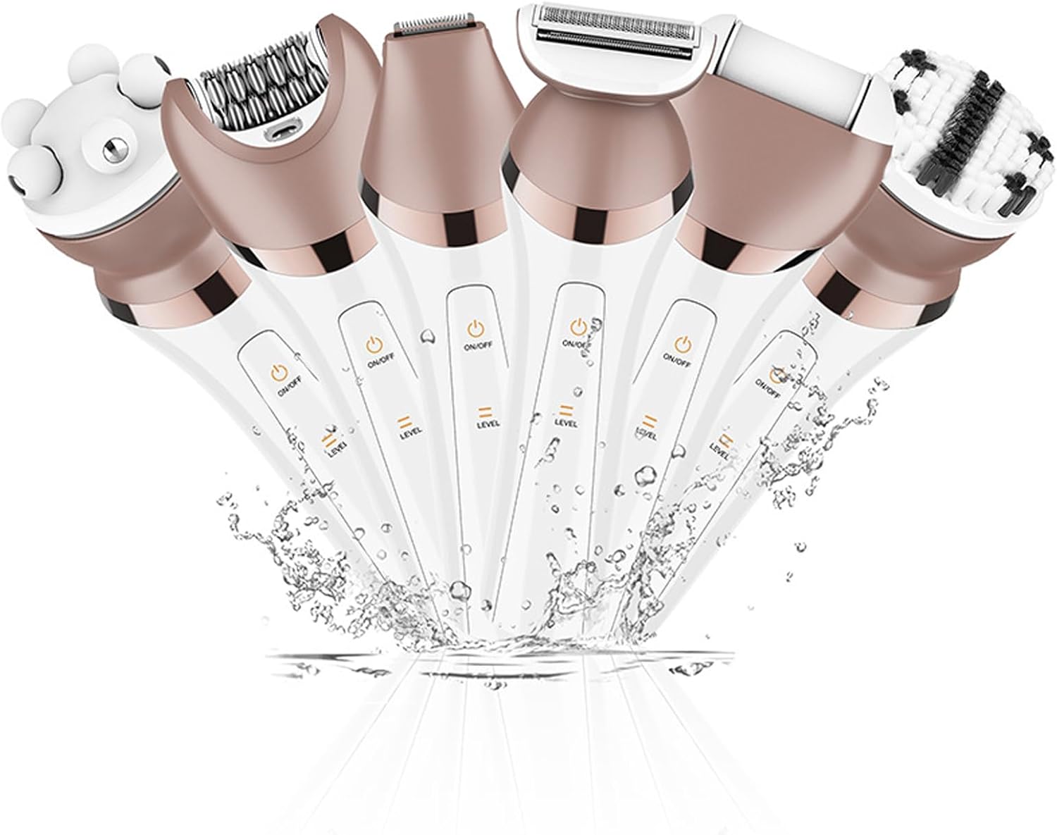 Bikini Trimmer for Women Electric and 6 in 1 Bikini Shaver Set Painless Rechargeable Womens Body Shavers Set for Nose Eyebrows Beard Pubic Hair