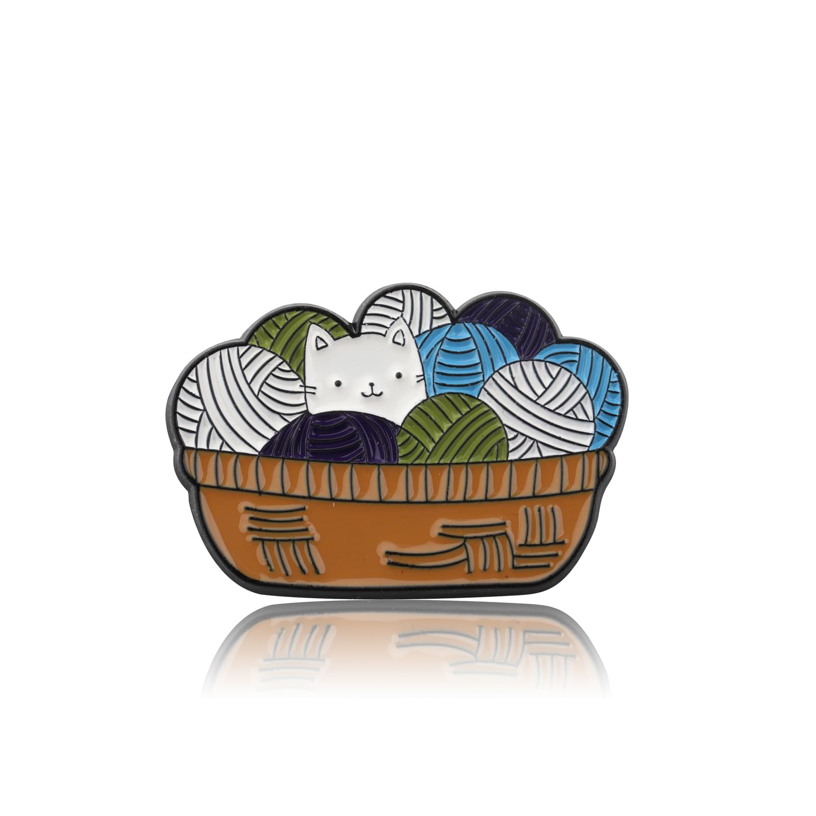 PLITI Knitter Gift Yarn Lover Gift Cat Mom Gift Cat Owner Gift Knitting Gift Cat And Ball Of Yarn Brooch Pin For Women