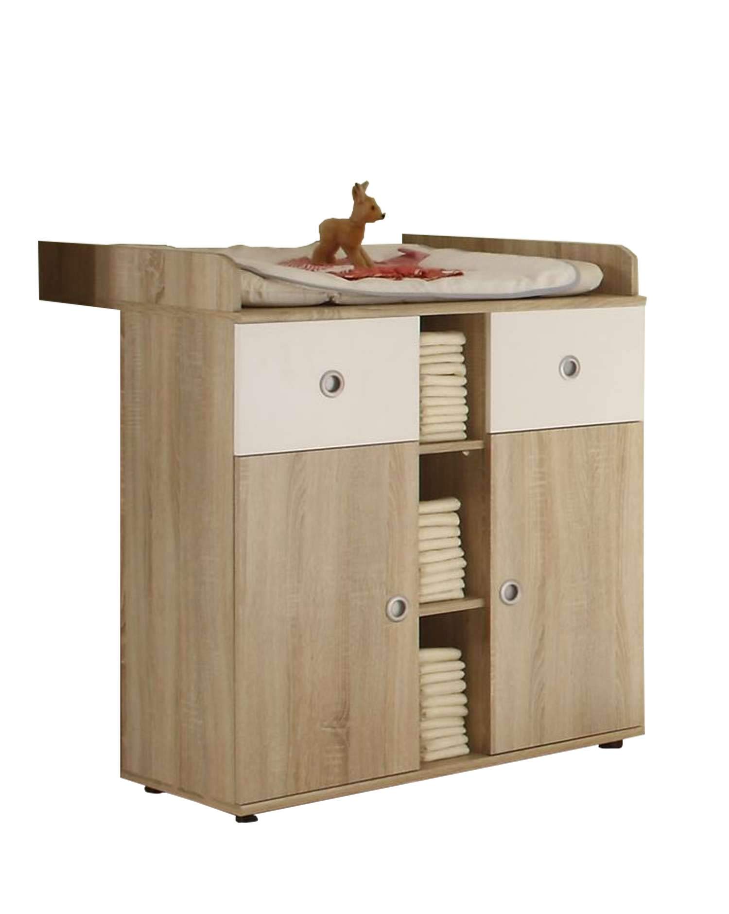 AVANTI TRENDSTORE Werni Fasciatoio in legno laminato colore quercia Sonoma/bianco