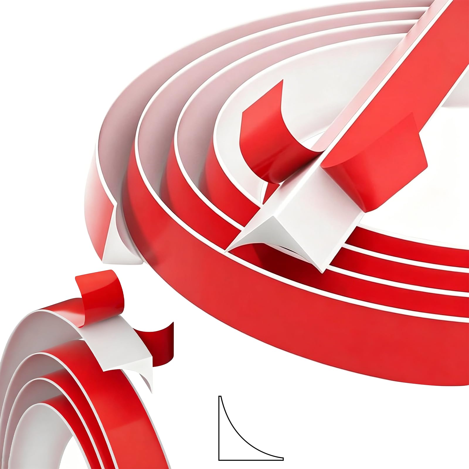 Terilamy White Self Adhesive Quadrant Trim, 3M Flexible Moulding Skirting Board Trim & Caulk Strip, Tpe Wall Corner Edging Beading For Laminate Flooring, Ceiling Coving, Cabinet Countertop & Shower (20 * 15Mm)