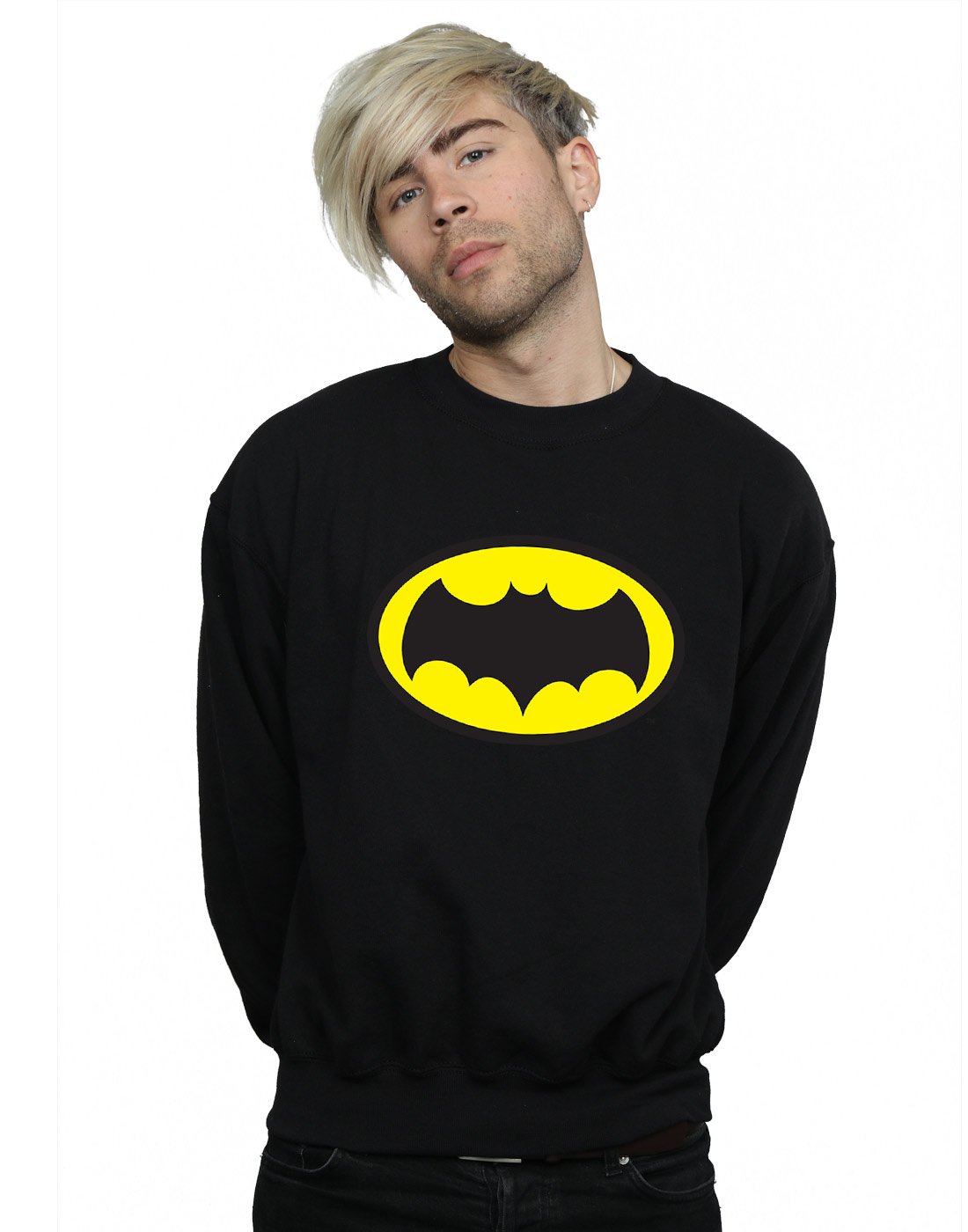 Absolute Cult DC Comics Men's Batman TV Series Logo Sweatshirt Black Large